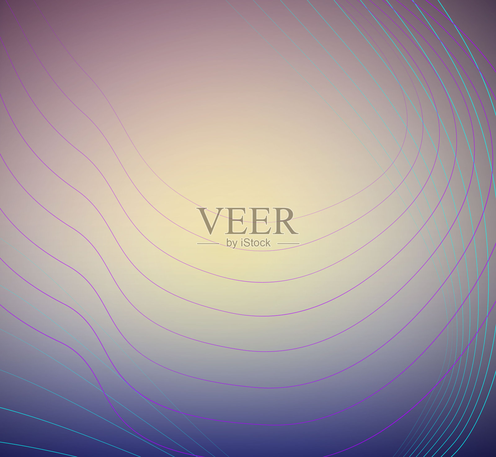 彩色的抽象线条和波浪背景，插画图片素材