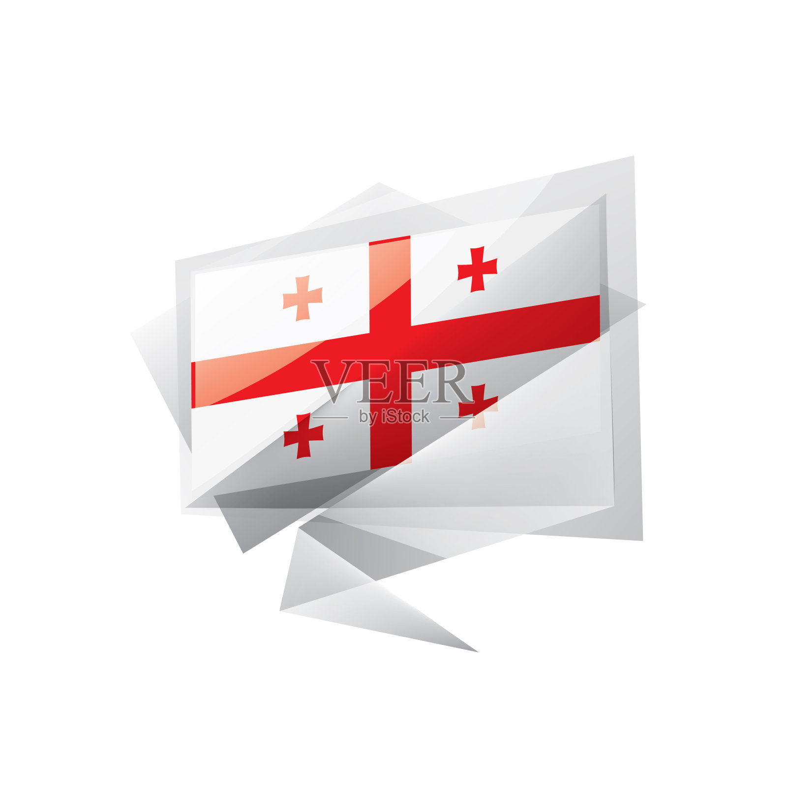 乔治亚旗，白色背景上的矢量插图插画图片素材