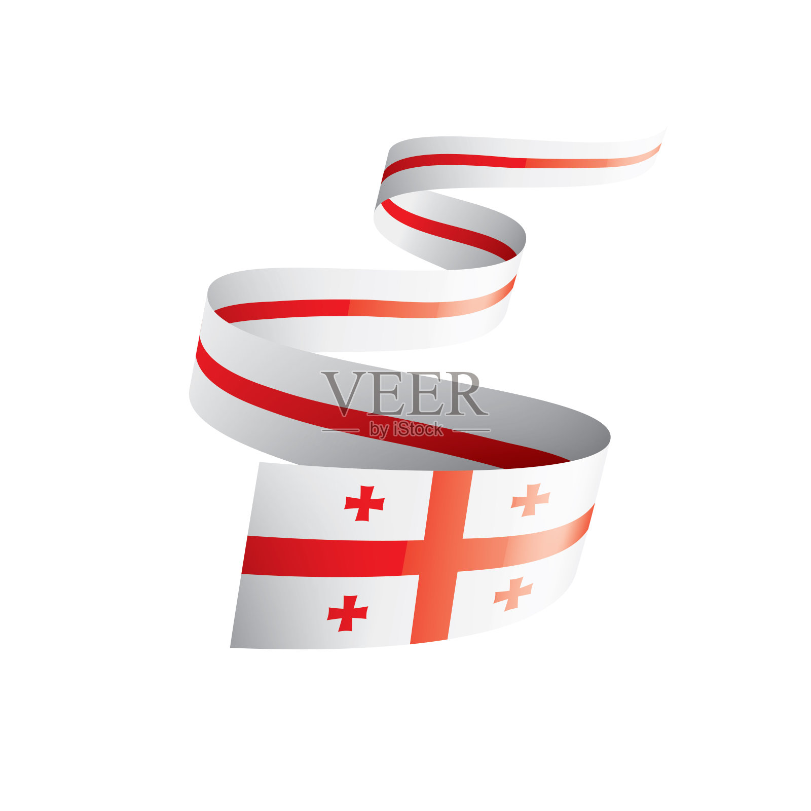 乔治亚旗，白色背景上的矢量插图插画图片素材