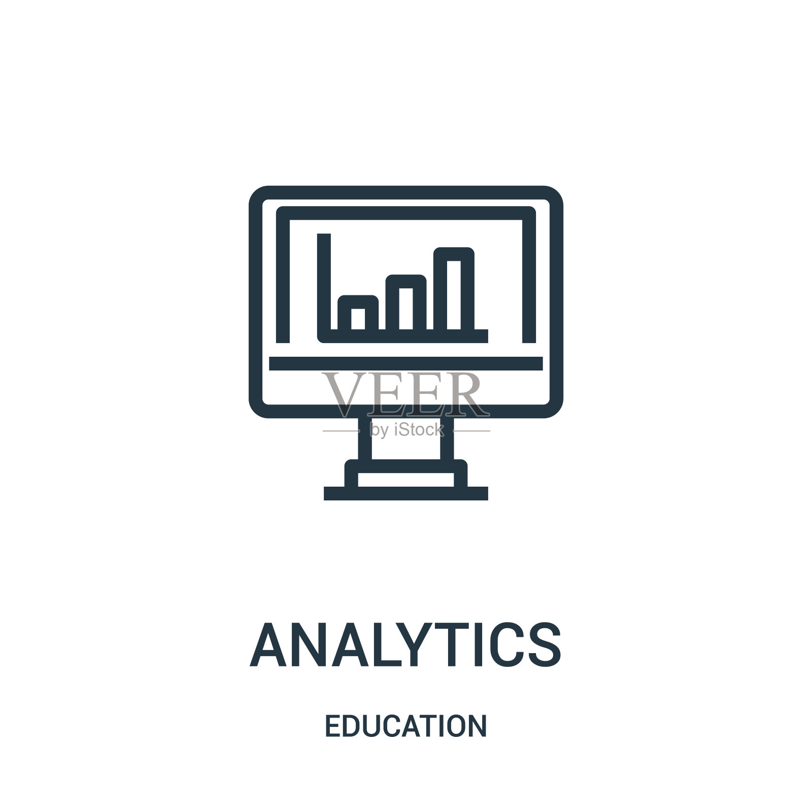 分析图标矢量从教育收集。细线分析大纲图标矢量插图。线性符号用于网络和移动应用程序，标志，印刷媒体。插画图片素材