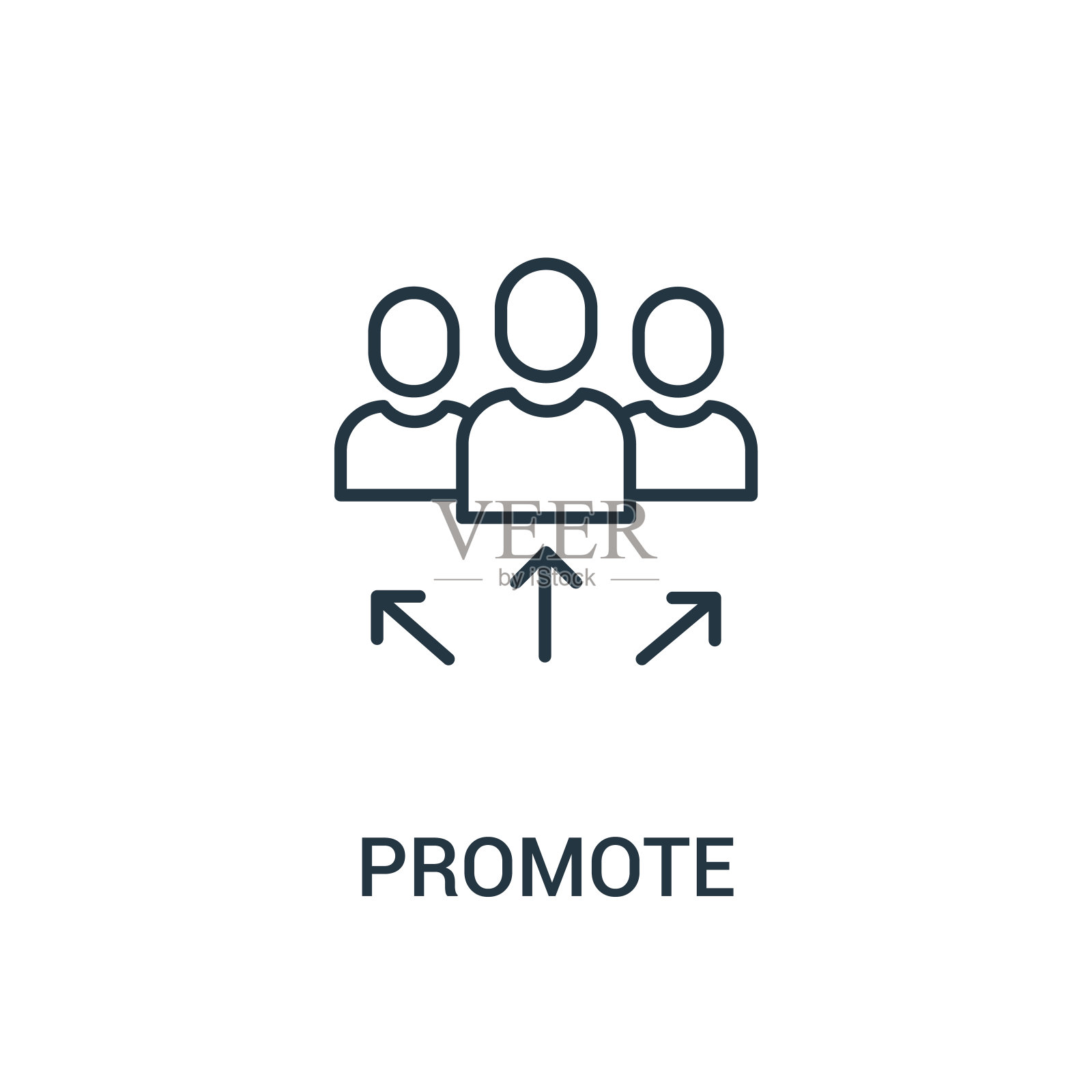 推广图标矢量从广告收集。细线促进轮廓图标矢量插图。线性符号用于网络和移动应用程序，标志，印刷媒体。插画图片素材