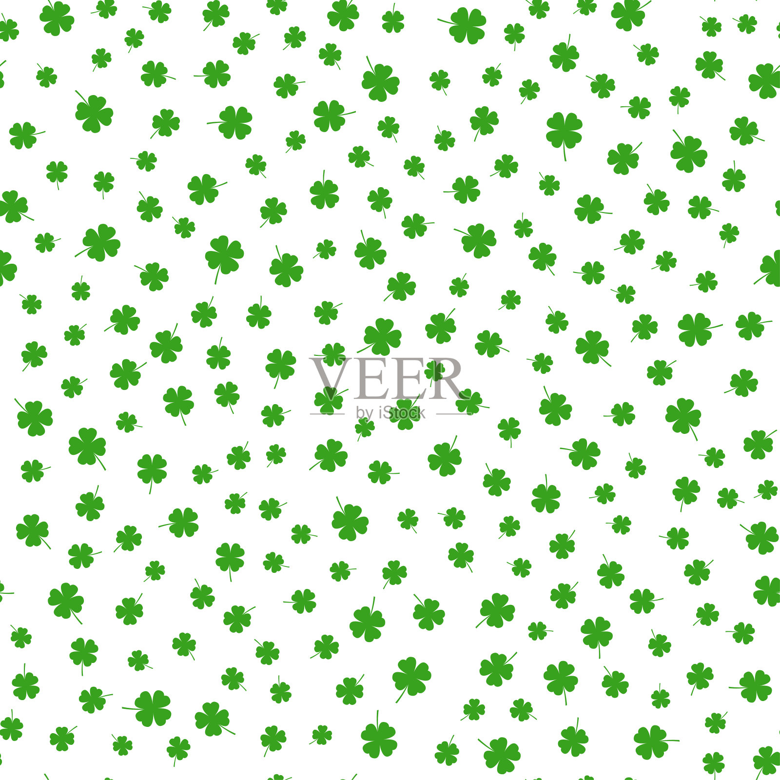 三叶草无缝花纹插画图片素材