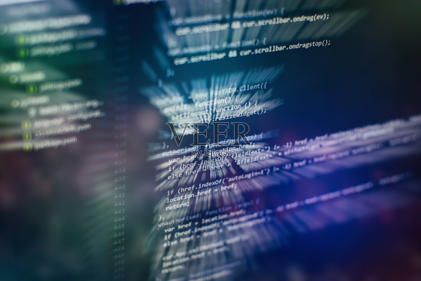 大数据存储和云计算表示。编程代码。照片摄影图片