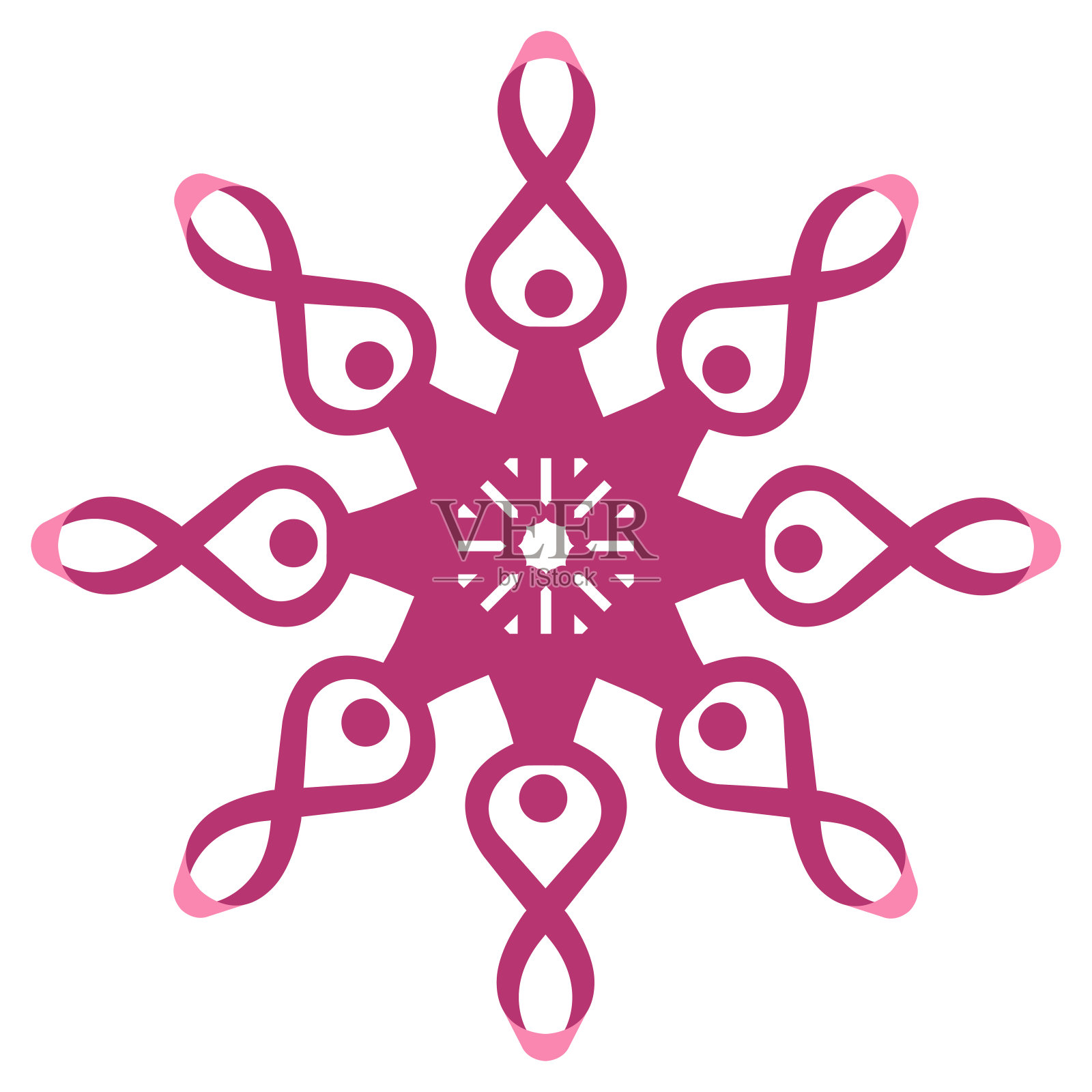 孤立的粉红色缎带。乳腺癌防治运动插画图片素材