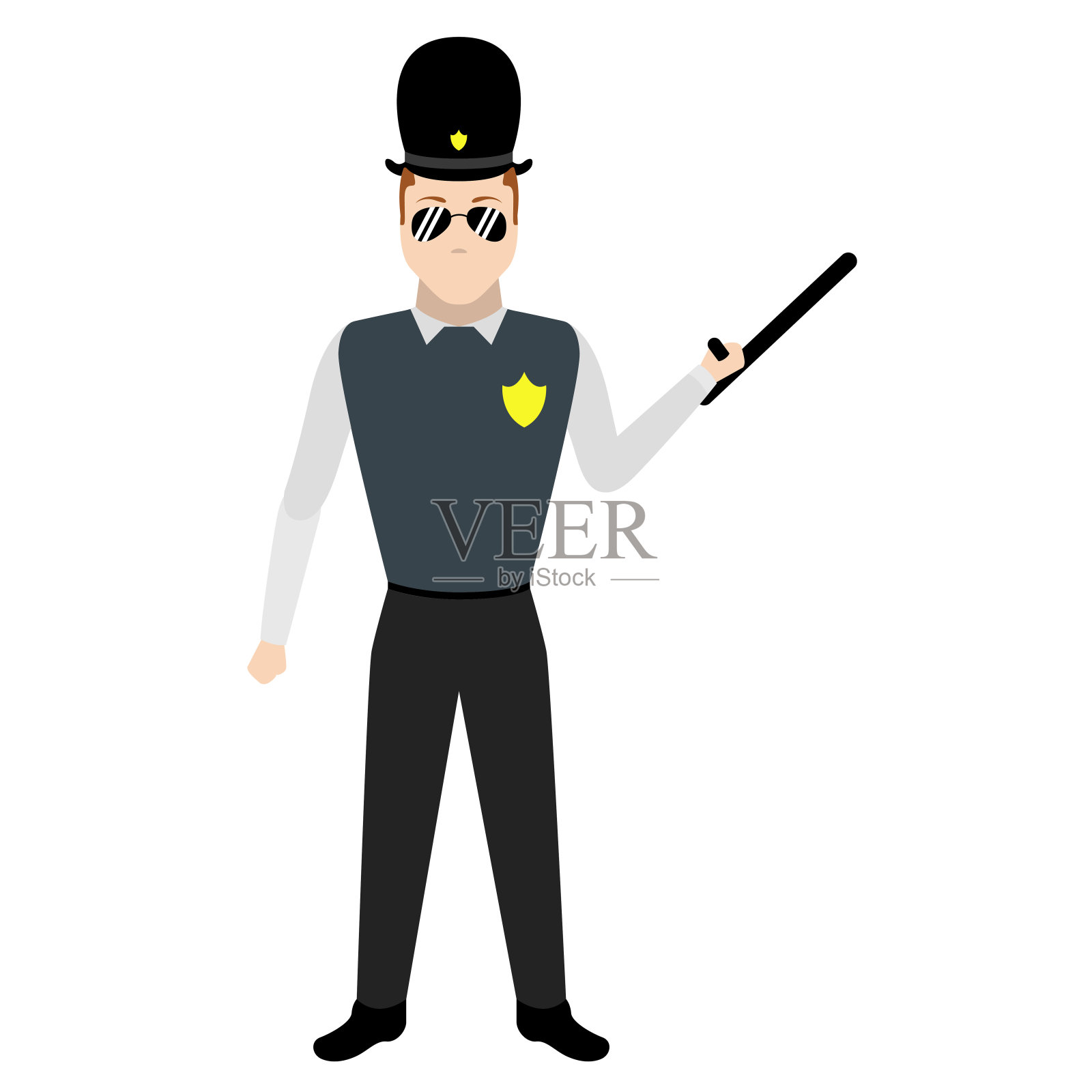 孤立的可爱警察卡通人物插画图片素材