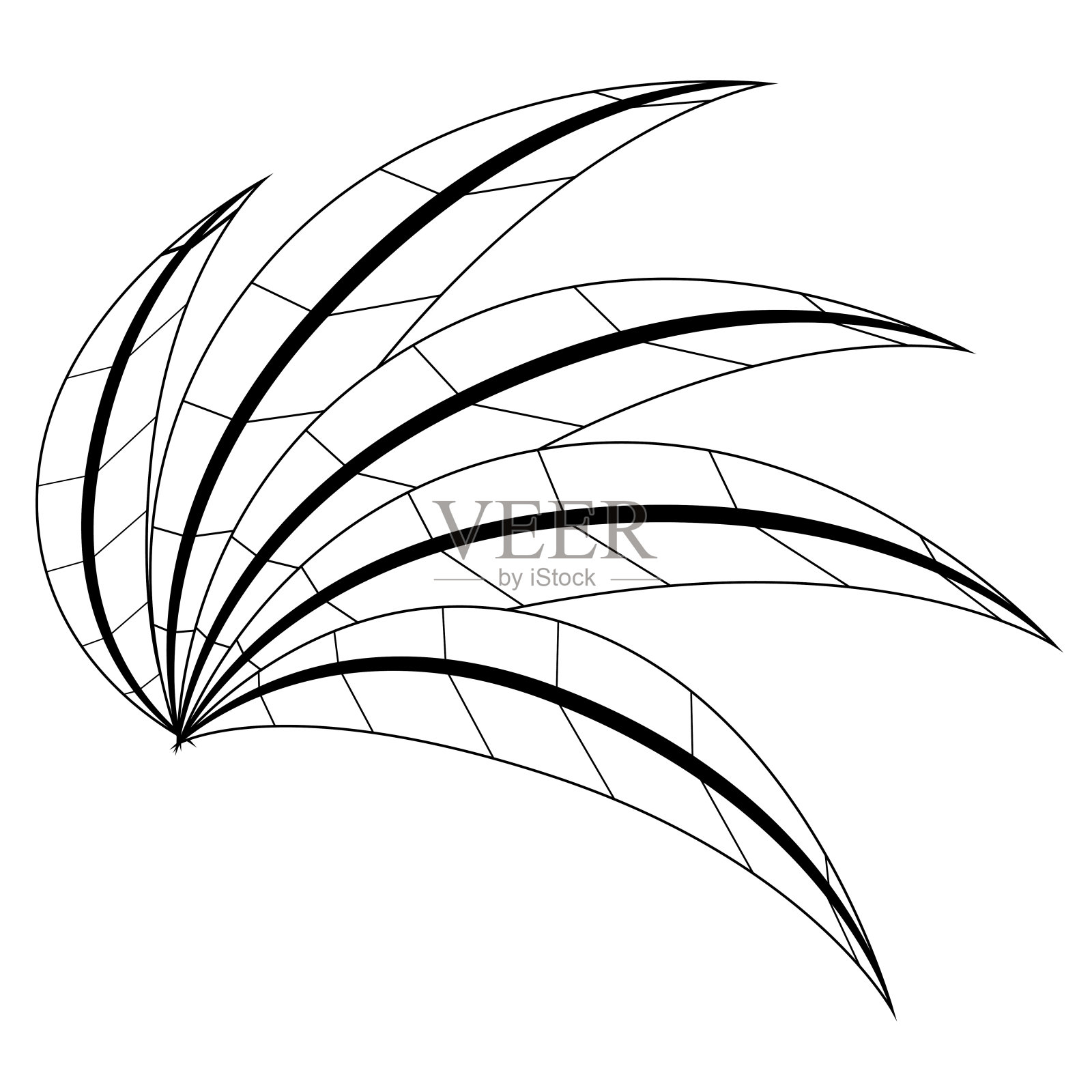 彩色热带树叶图标插画图片素材