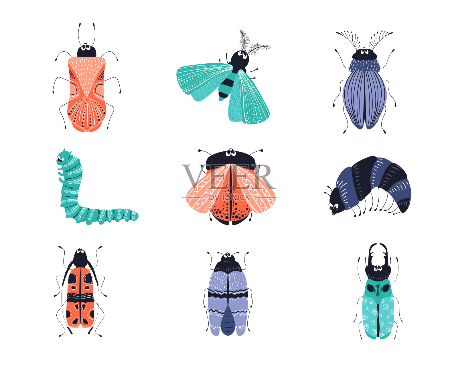 矢量卡通虫子插画图片素材