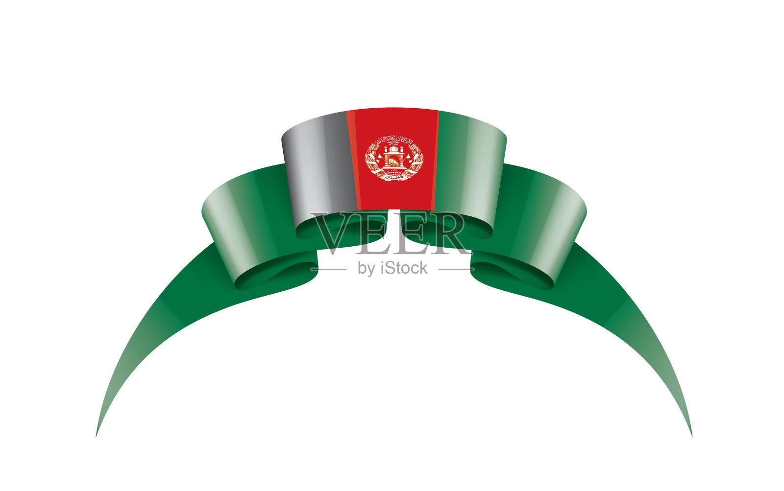 阿富汗国旗，白色背景上的矢量插图插画图片素材