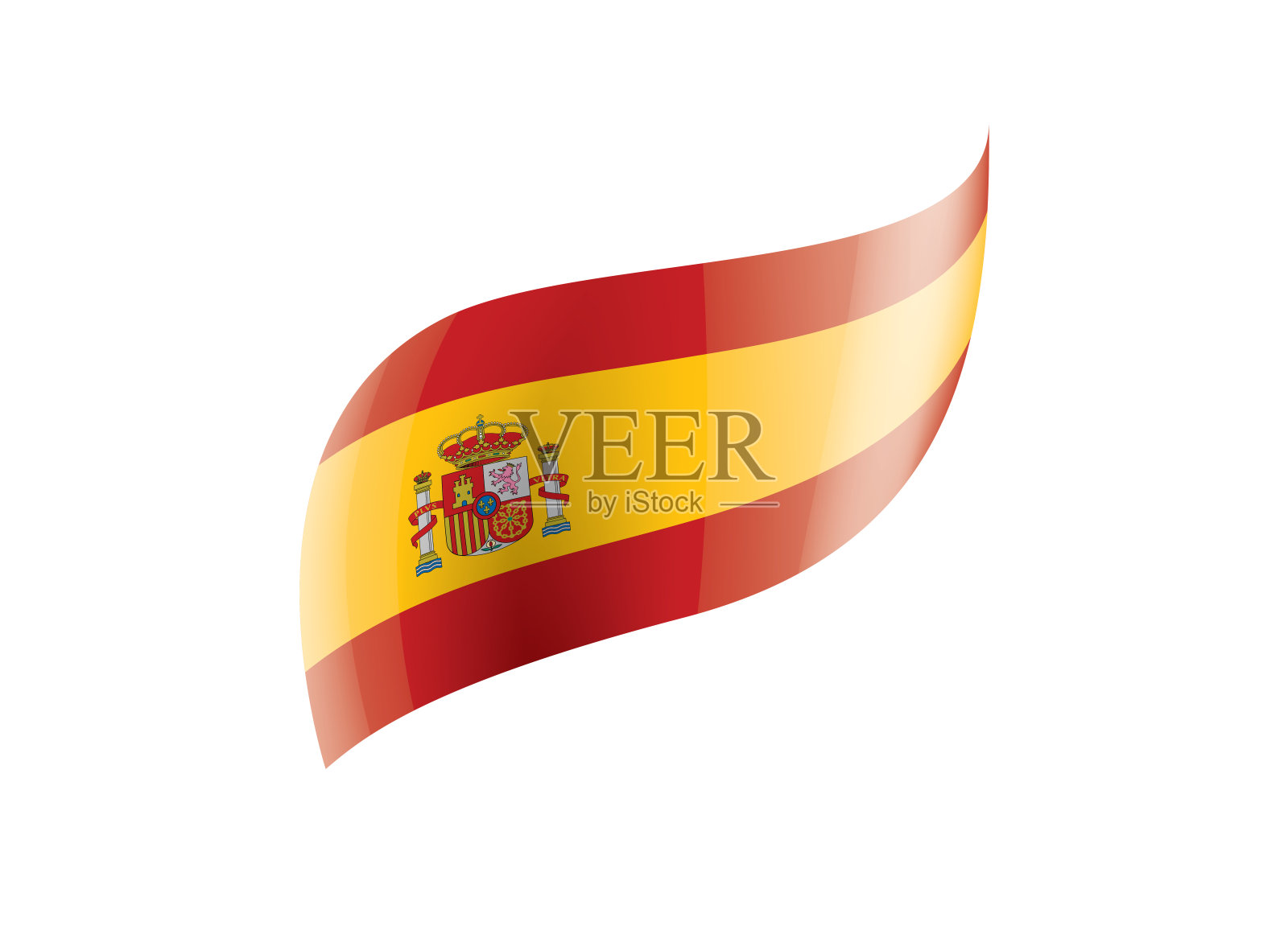 西班牙国旗,矢量插图在白色的背景插画图片素材