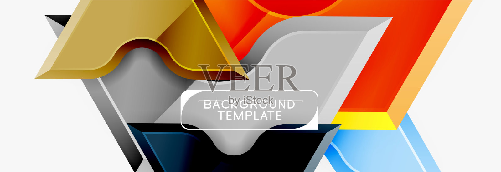 几何旗帜制成光滑的几何形状，为背景或抽象的标志元素插画图片素材