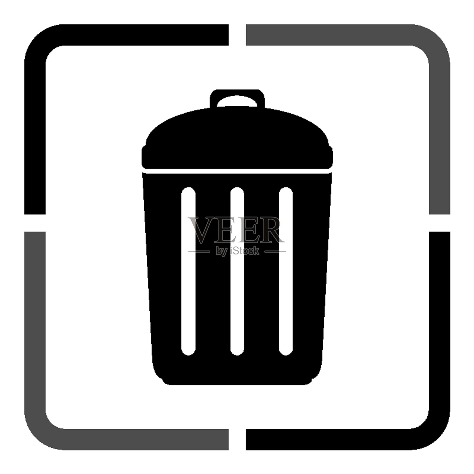 垃圾桶-黑色矢量图标图标素材