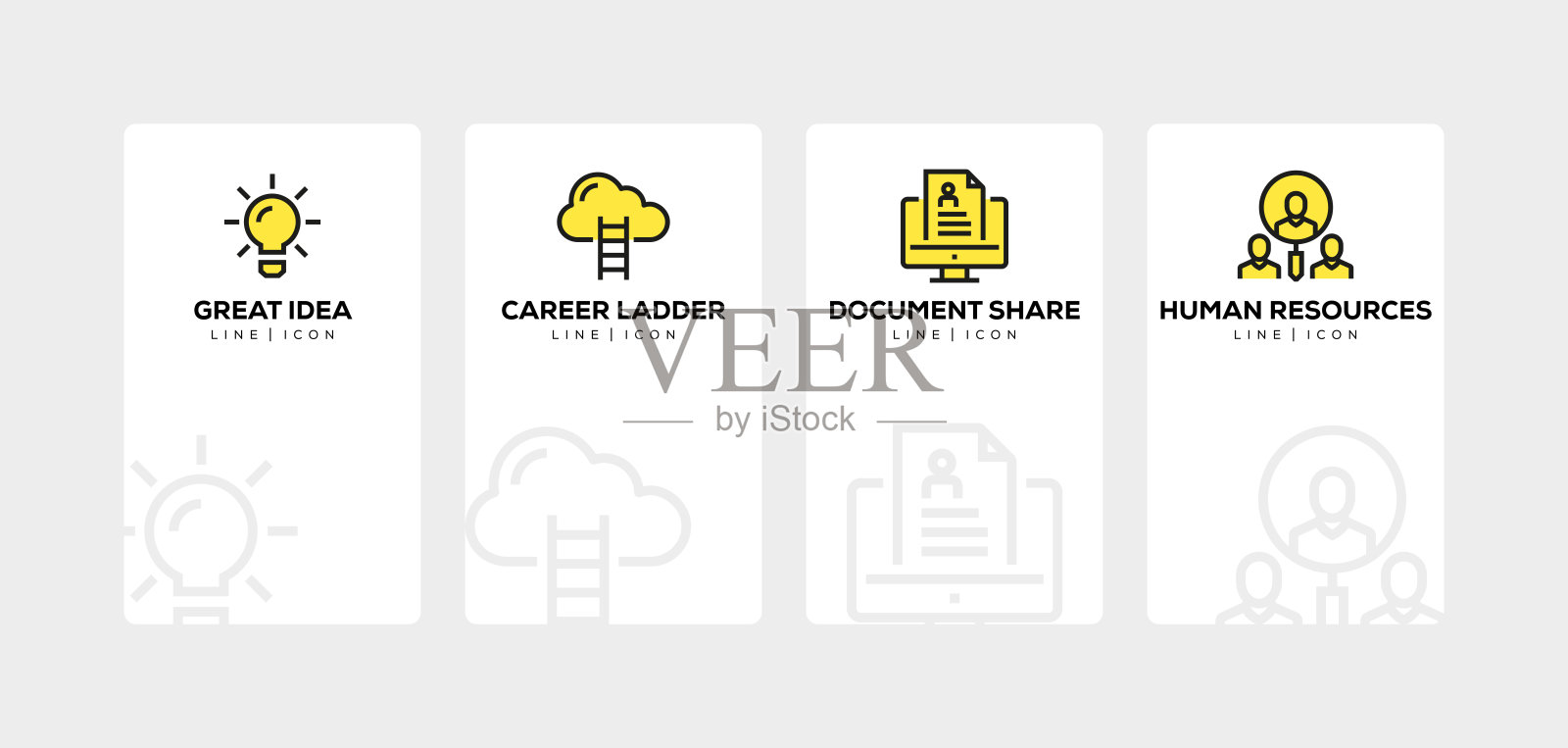 业务管理线图标设置插画图片素材