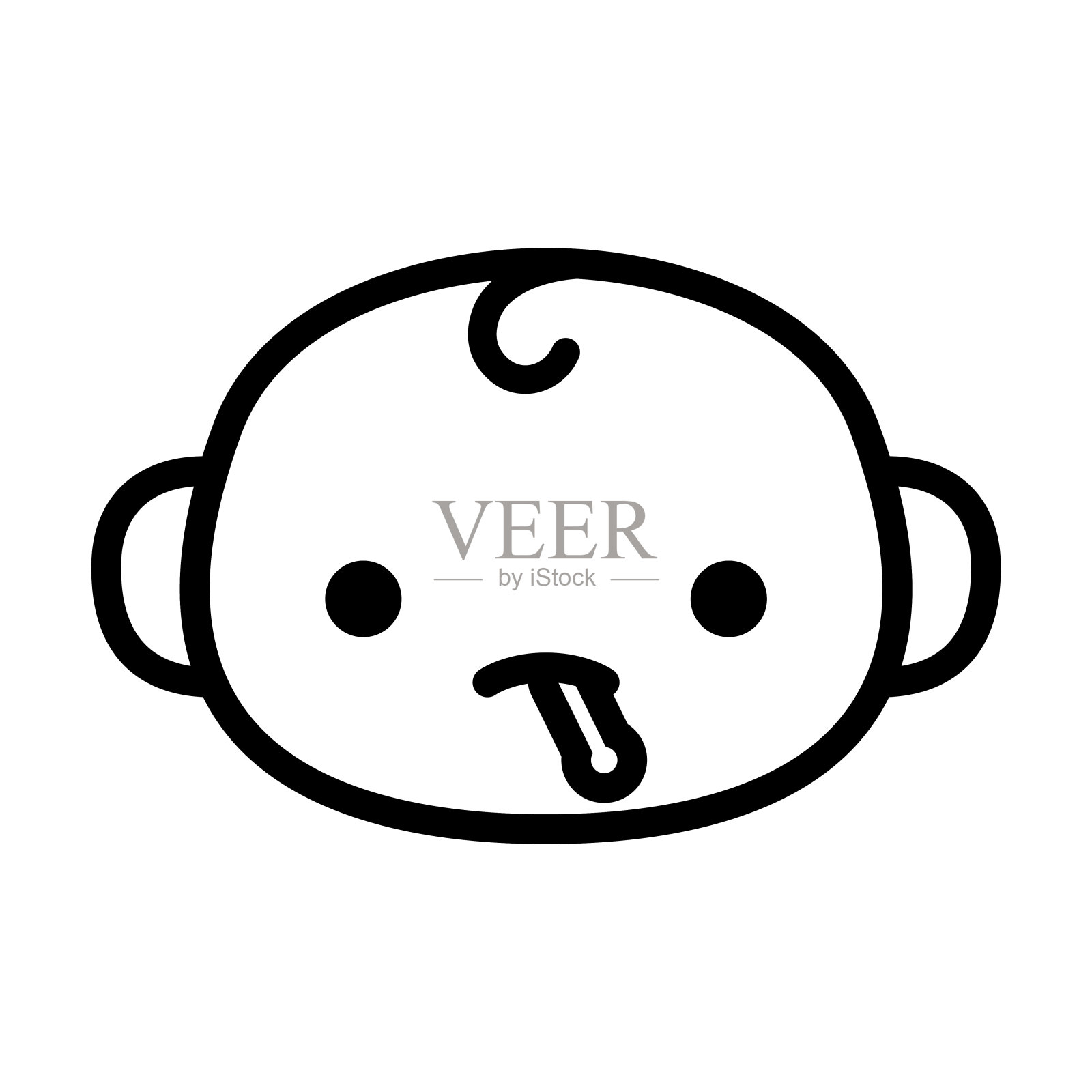 卡通可爱的表情符号与温度计插画图片素材