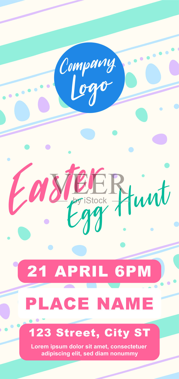 复活节海报及横幅背景设计模板素材