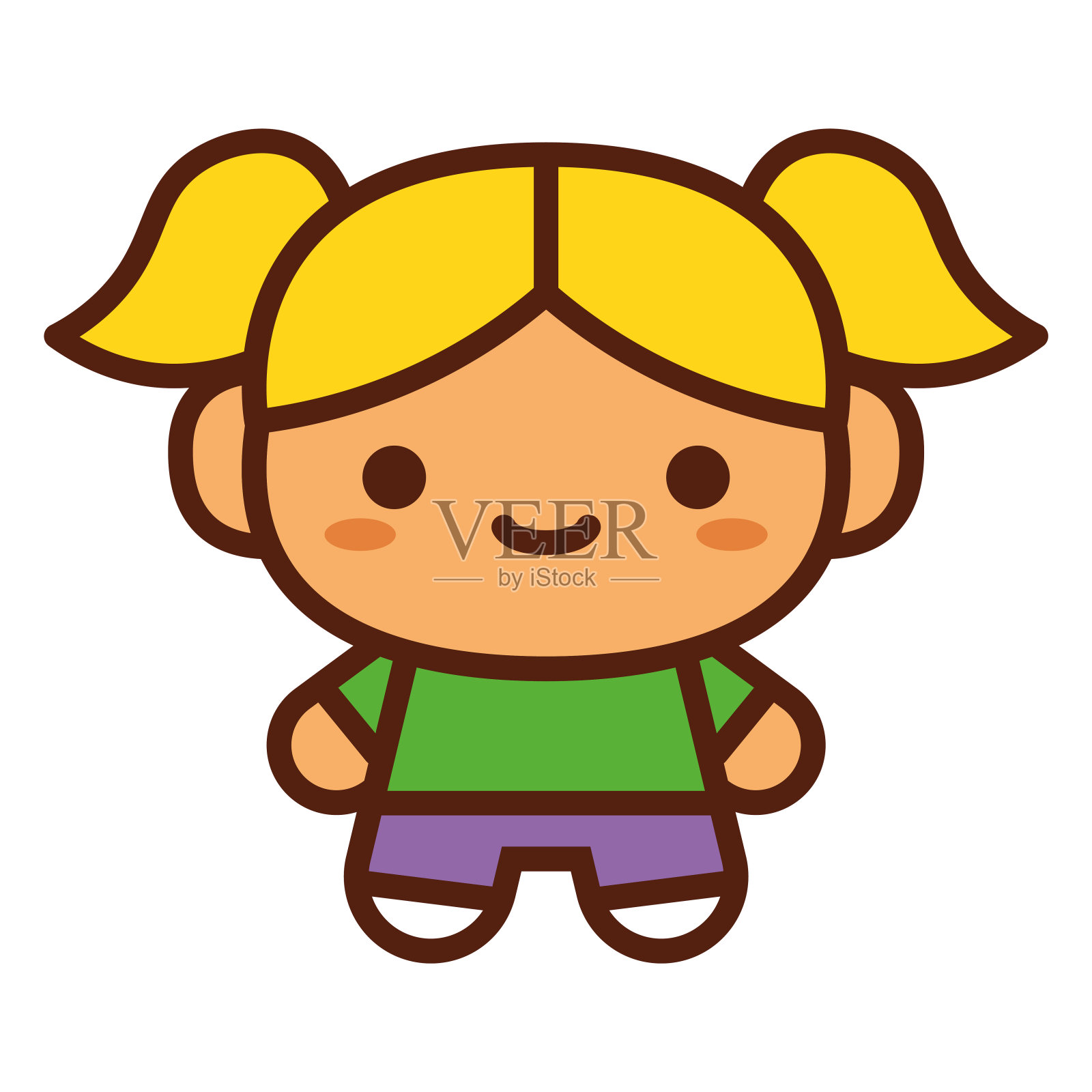 可爱的角色孤立在白色背景上设计元素图片