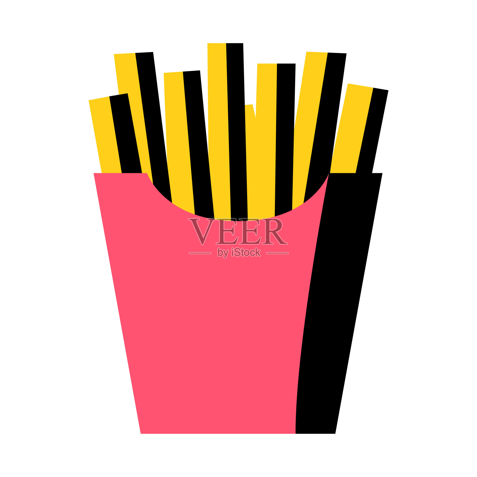 卡通薯条图标孤立的白色背景插画图片素材