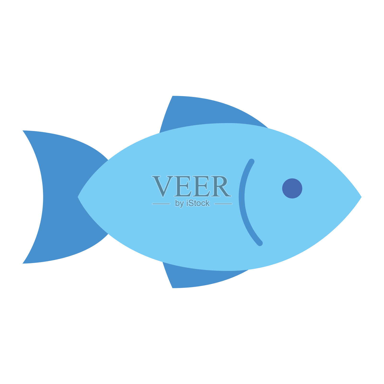 卡通鱼图标孤立的白色背景插画图片素材