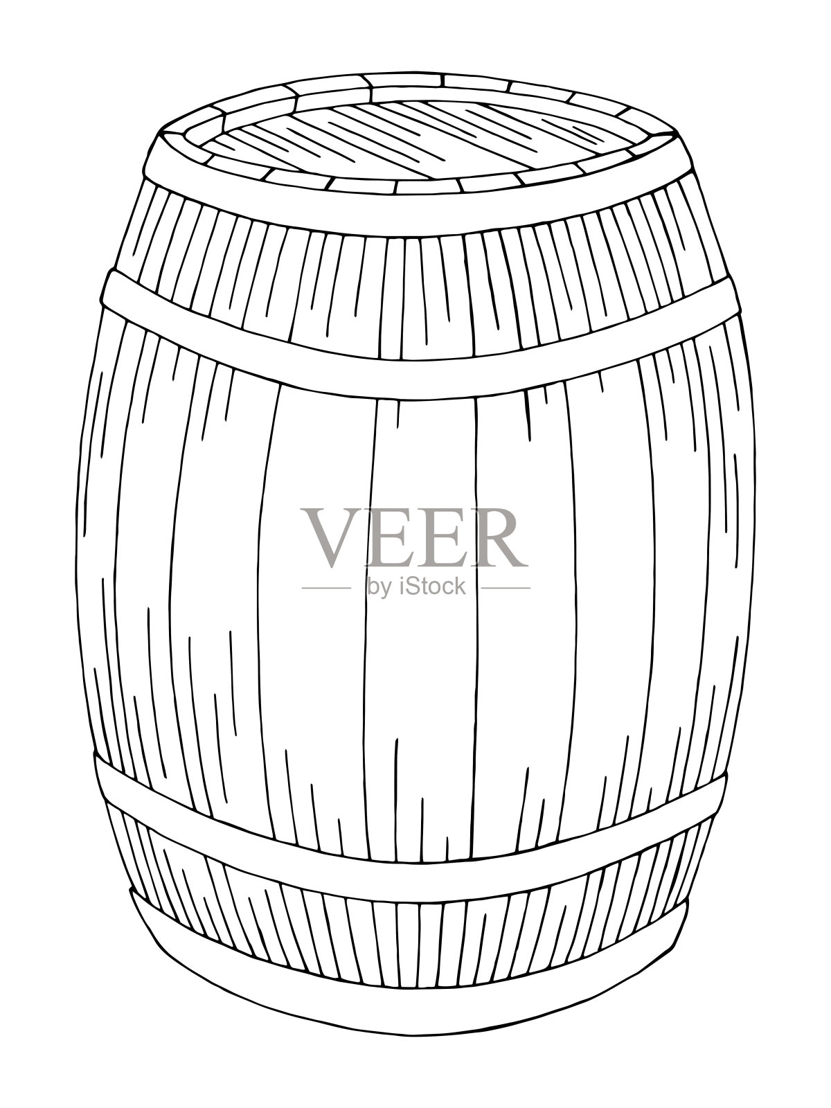 桶图形黑白孤立素描插图矢量设计元素图片