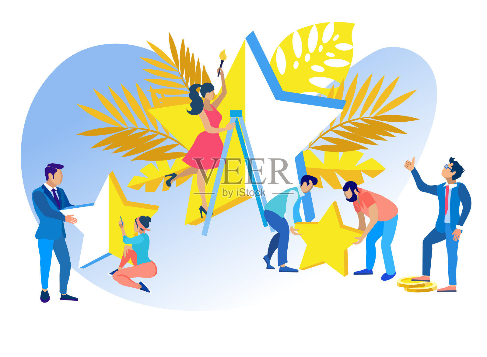 组件业务成功矢量插图。插画图片素材