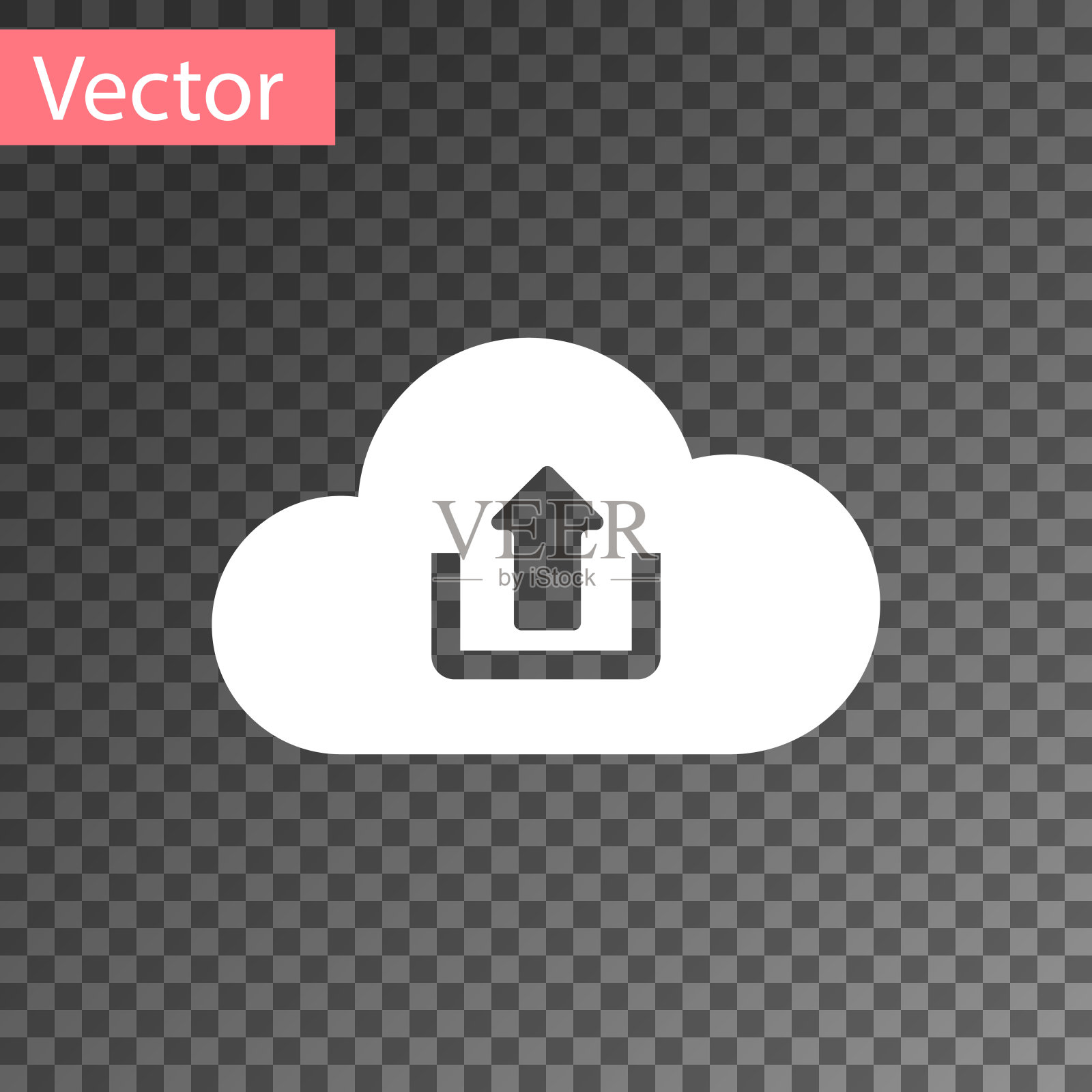 白云上传图标隔离在透明的背景。矢量图图标素材