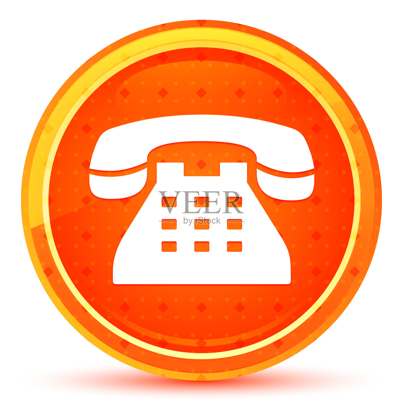 电话图标自然橙色圆形按钮插画图片素材