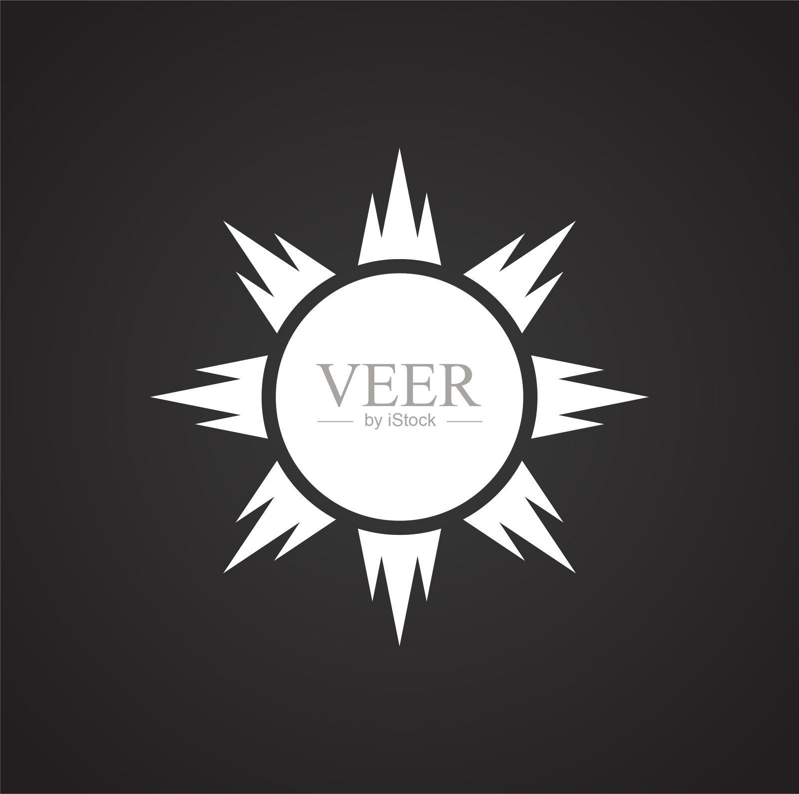 太阳图标在平面和网页设计的背景。简单的矢量信号。网站按钮或手机应用的互联网概念符号。图标素材