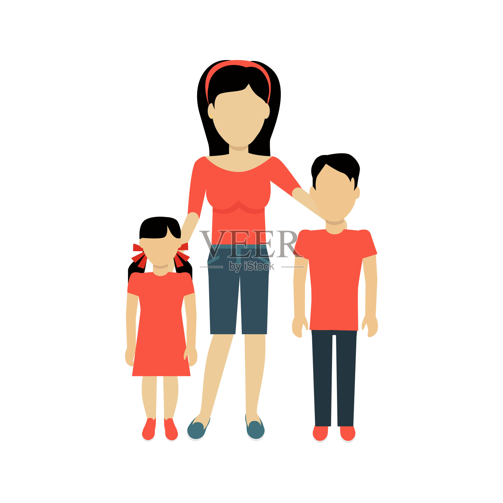 母亲与孩子旗帜概念插画图片素材