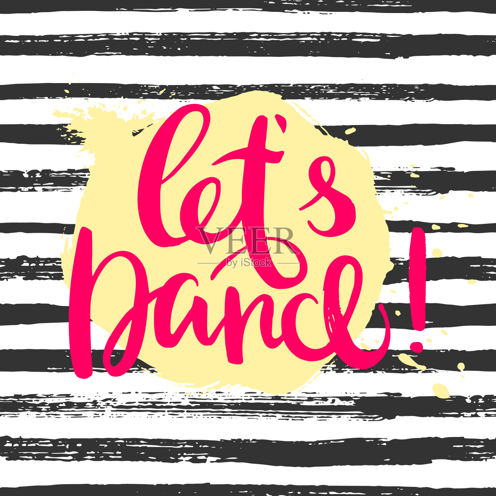 让我们在手绘背景上跳舞字母插画图片素材