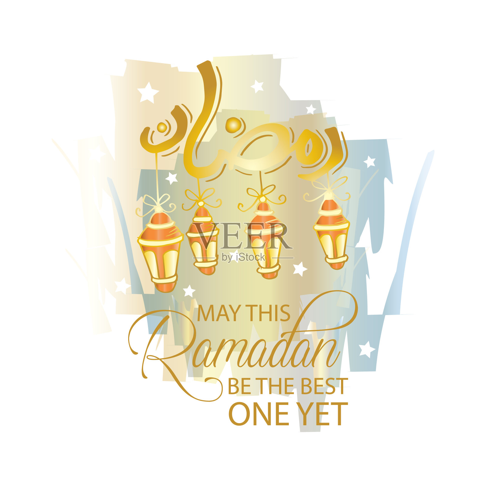 愿这个斋月是最好的一个。斋月引号。插画图片素材
