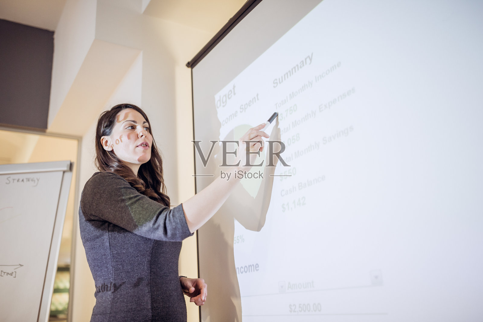 怀孕的女商人领袖照片摄影图片