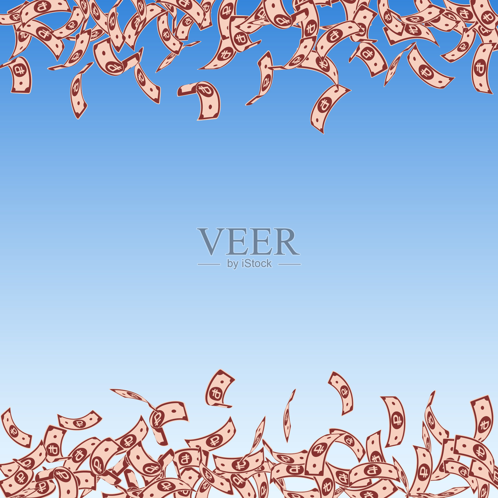 俄罗斯卢布贬值。提货单上的小摩擦票据插画图片素材