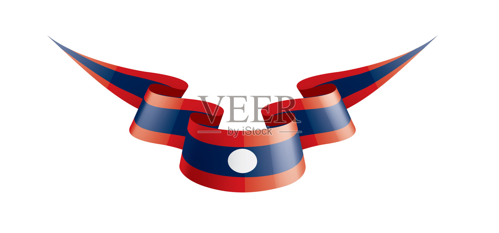 老挝国旗，矢量插图在白色的背景插画图片素材