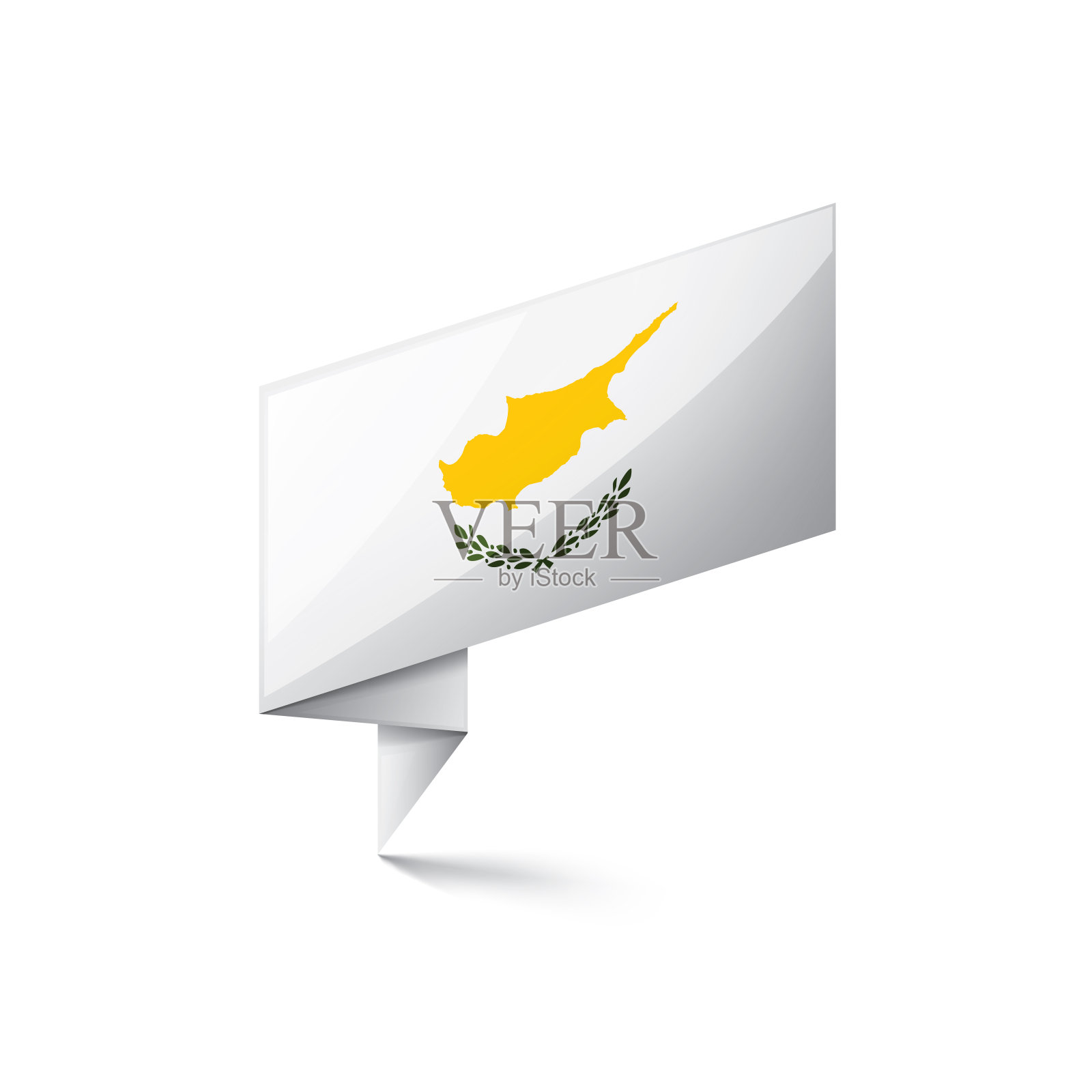 塞浦路斯国旗，矢量插图上的白色背景插画图片素材