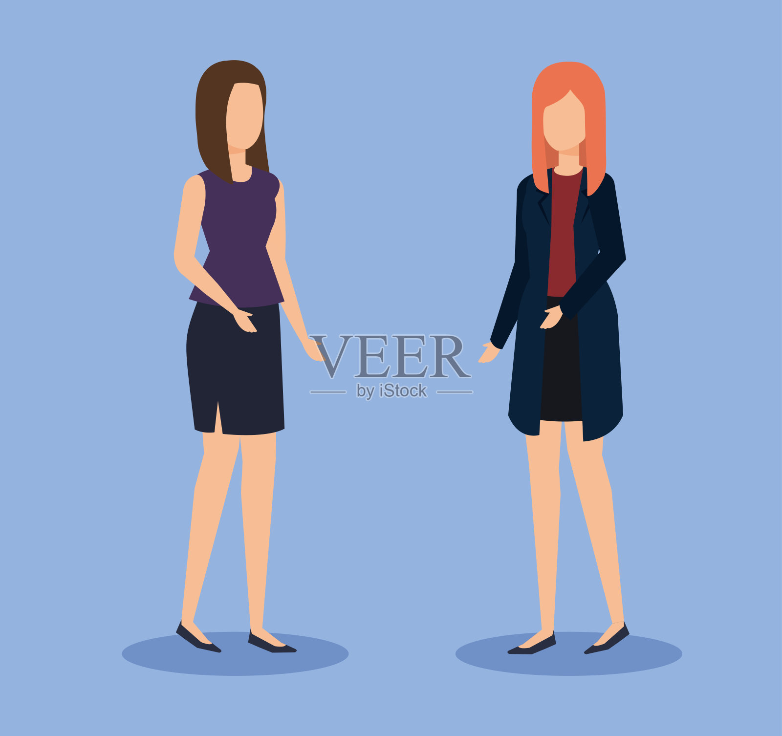 职业女商人的发型和优雅的服装设计元素图片