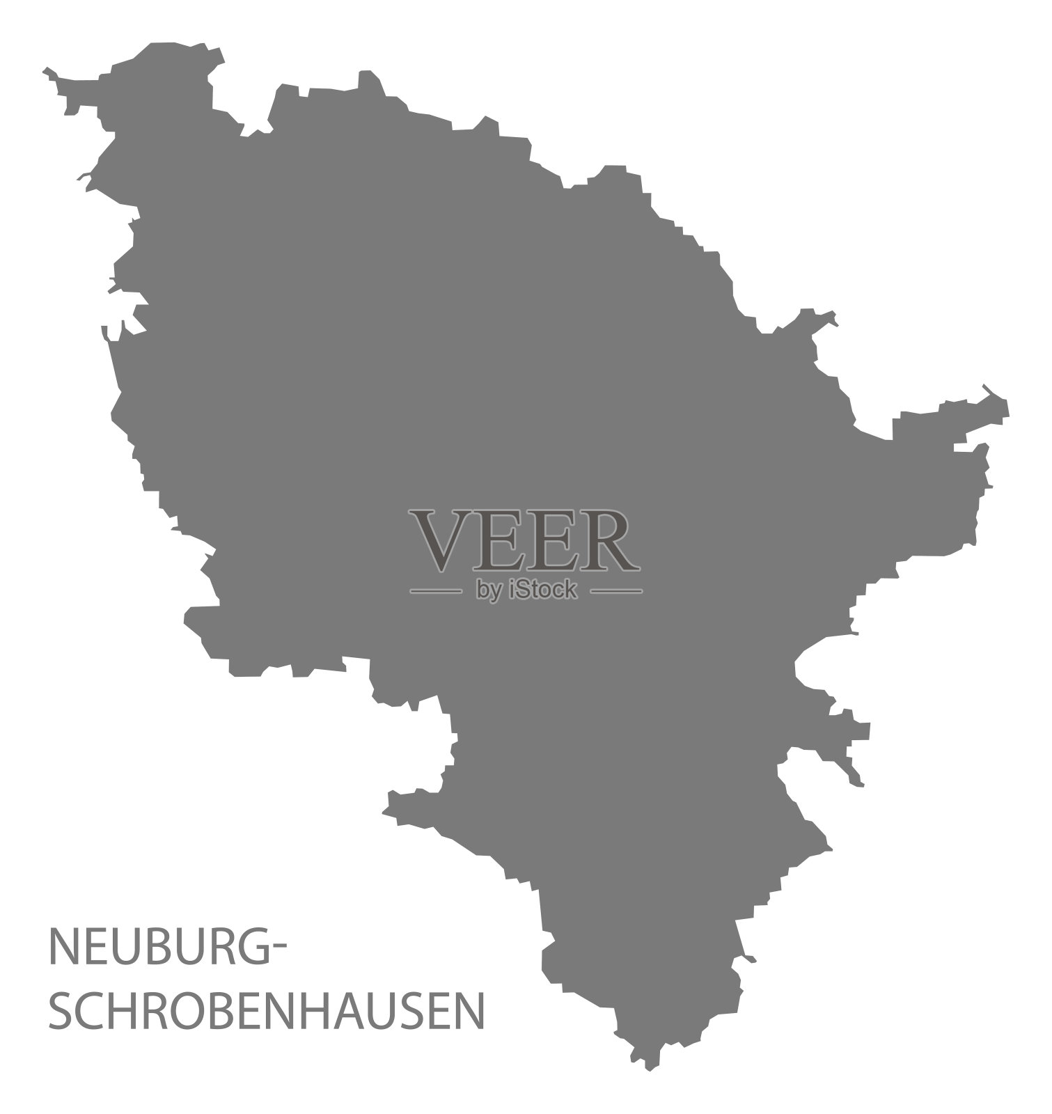 德国巴伐利亚州新堡-施罗德本豪森灰色县地图插画图片素材