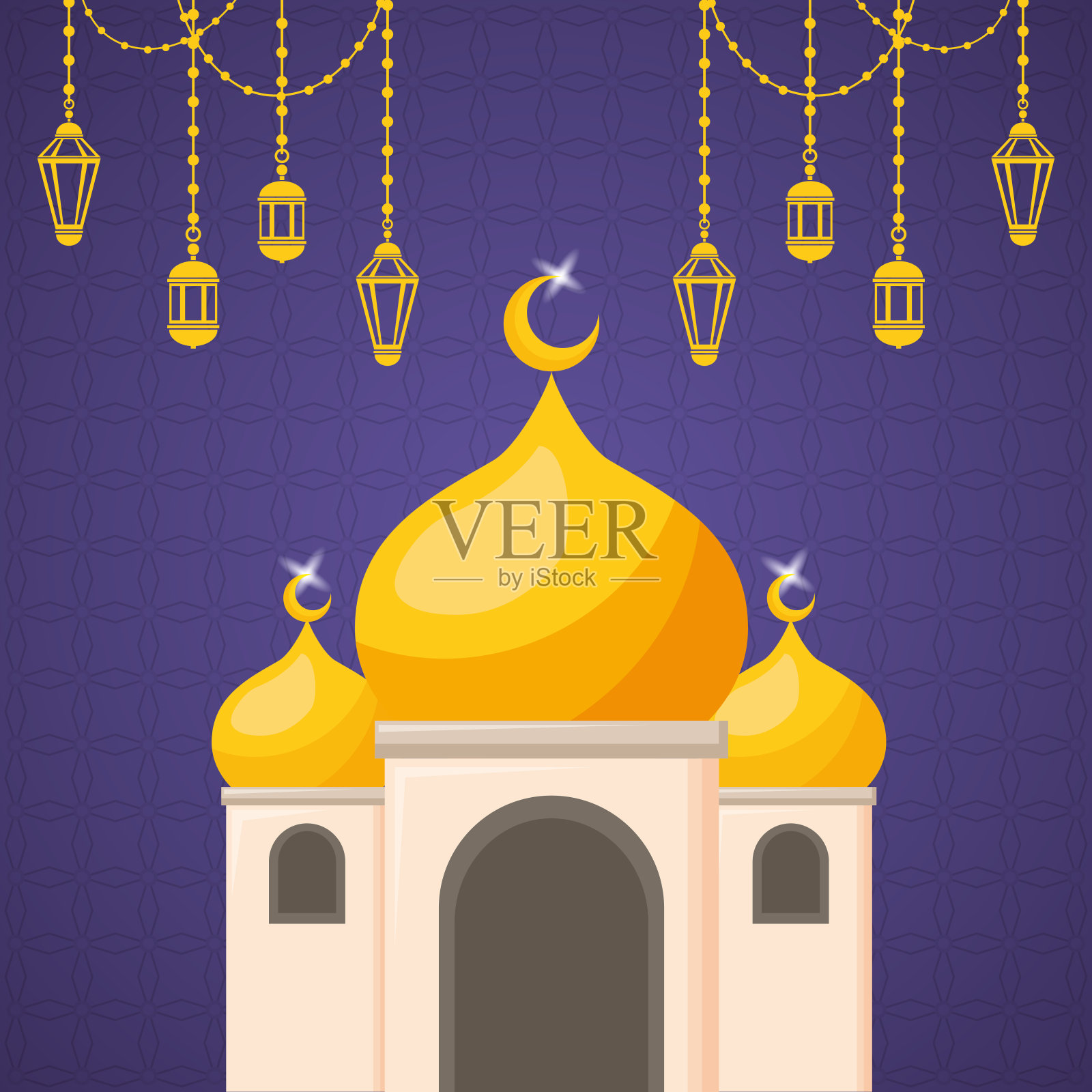 泰姬陵古宫插画图片素材