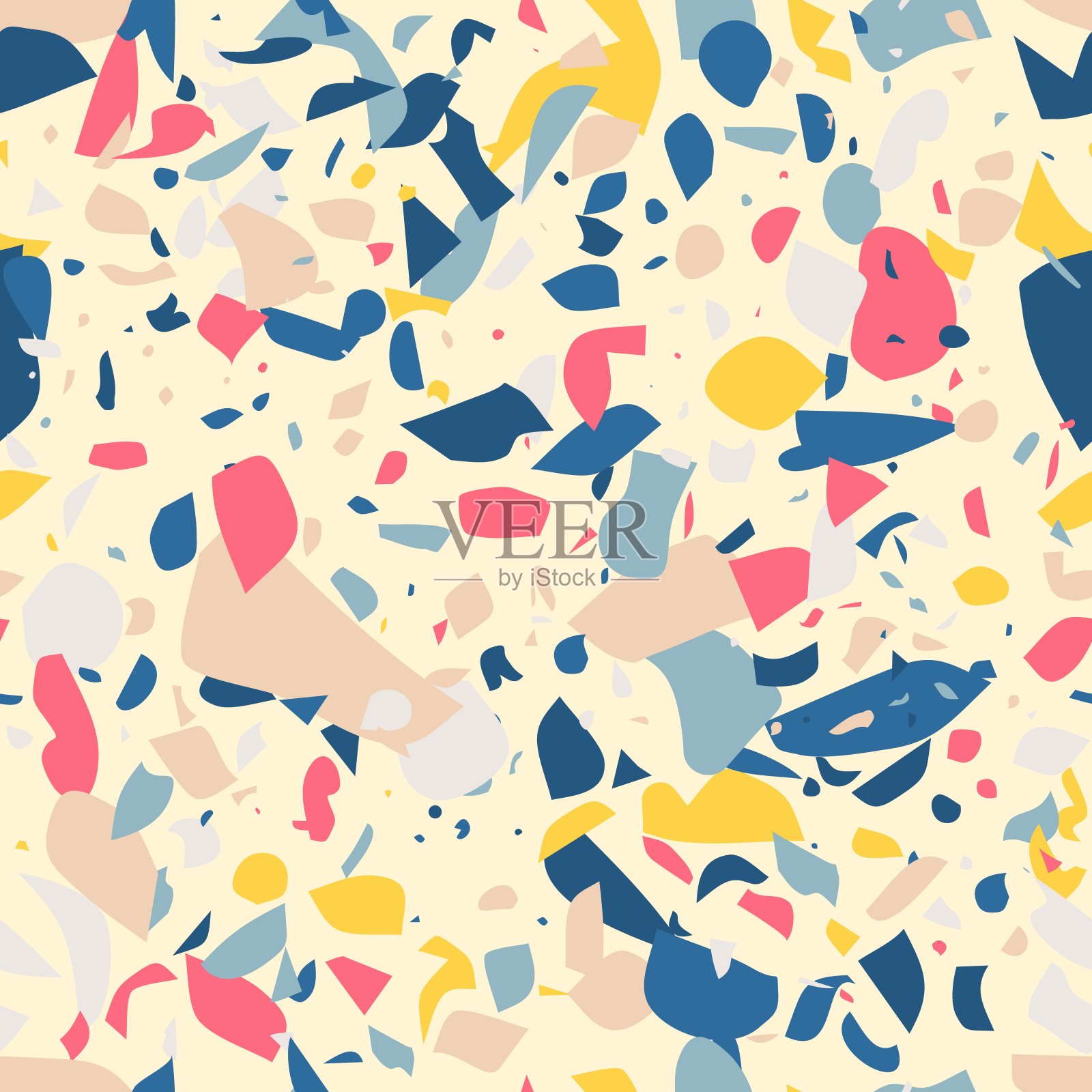 彩色水磨石地板无缝图案插画图片素材