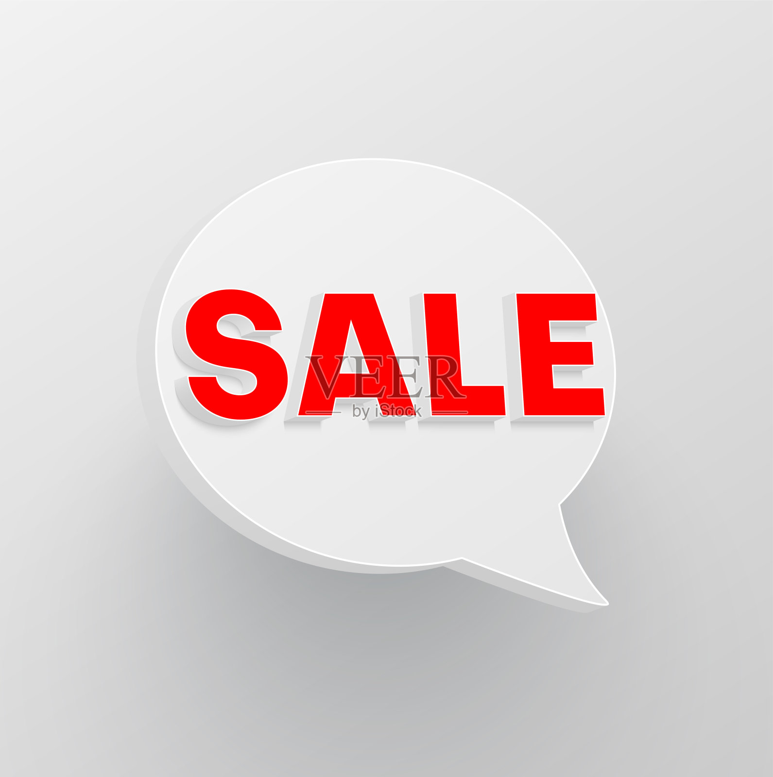 灰色促销海报与3d语音气泡。设计元素图片