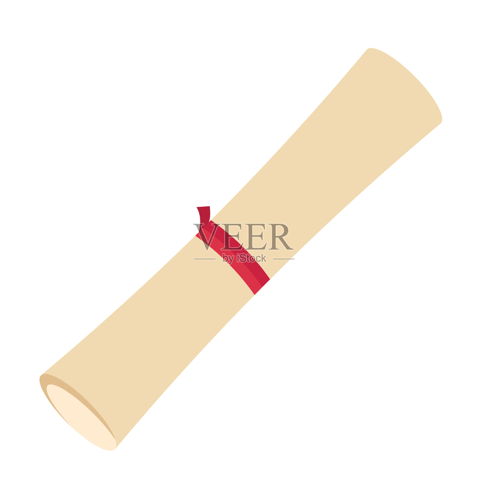 滚动平面插图上的白色设计元素图片