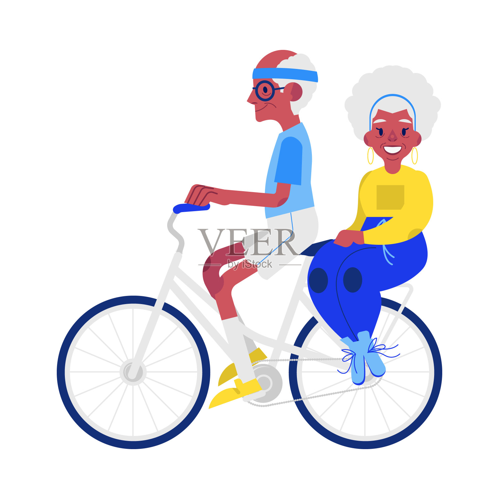 矢平老人，做运动的女人插画图片素材