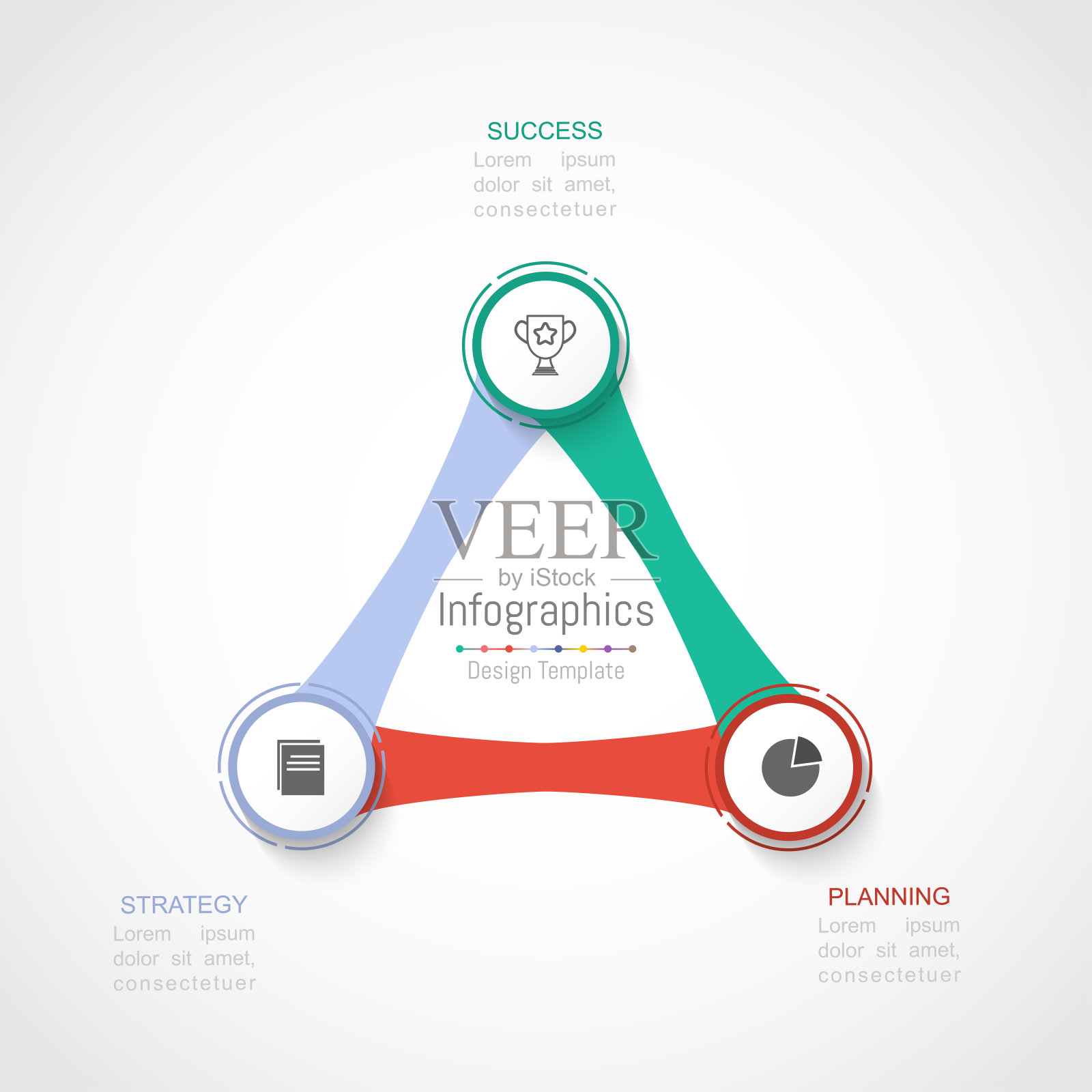 为您的业务数据设计信息图表元素，有3个选项，部分，步骤，时间表或流程。矢量插图。插画图片素材