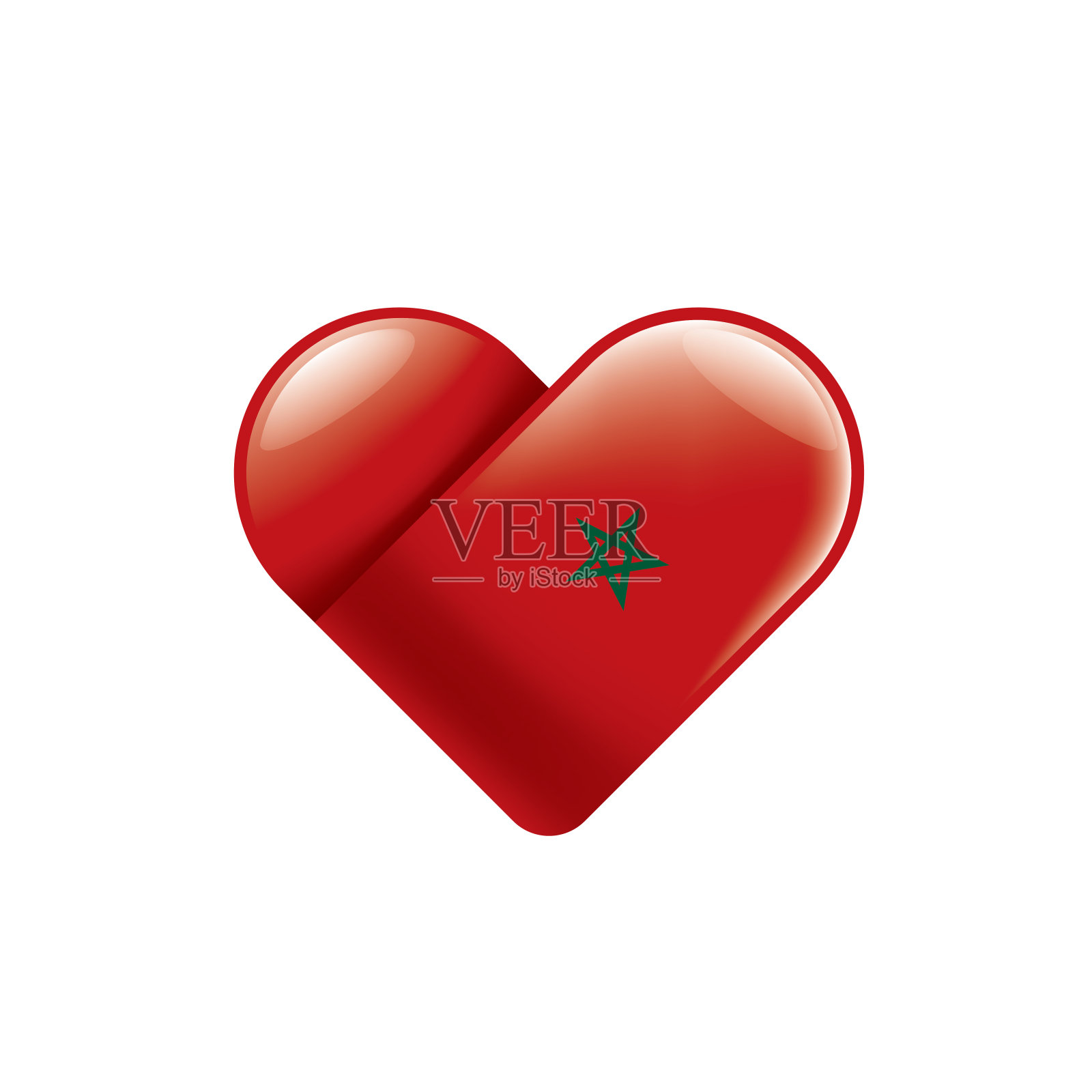 摩洛哥国旗，矢量插图在白色的背景插画图片素材