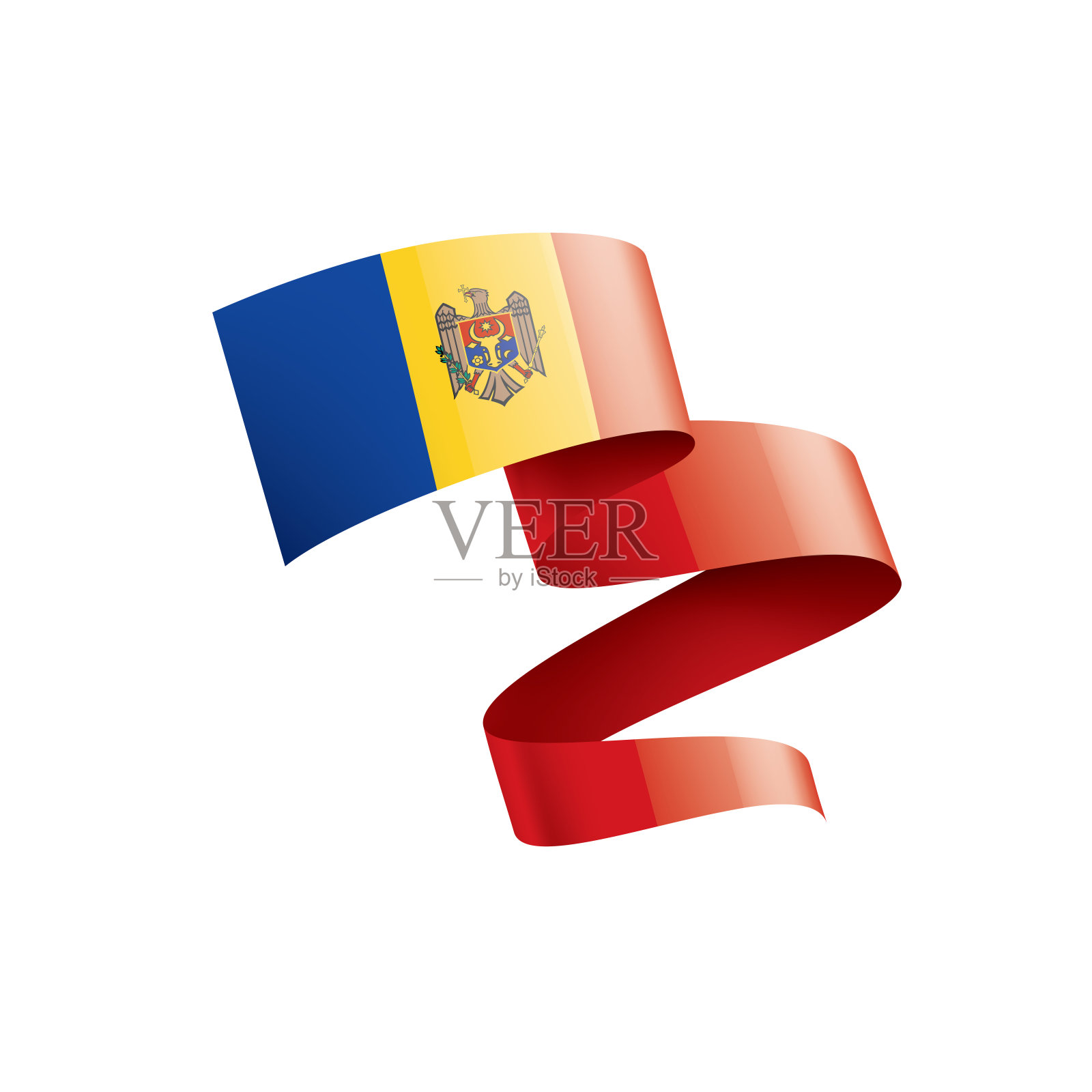 摩尔多瓦国旗，白色背景上的矢量图插画图片素材