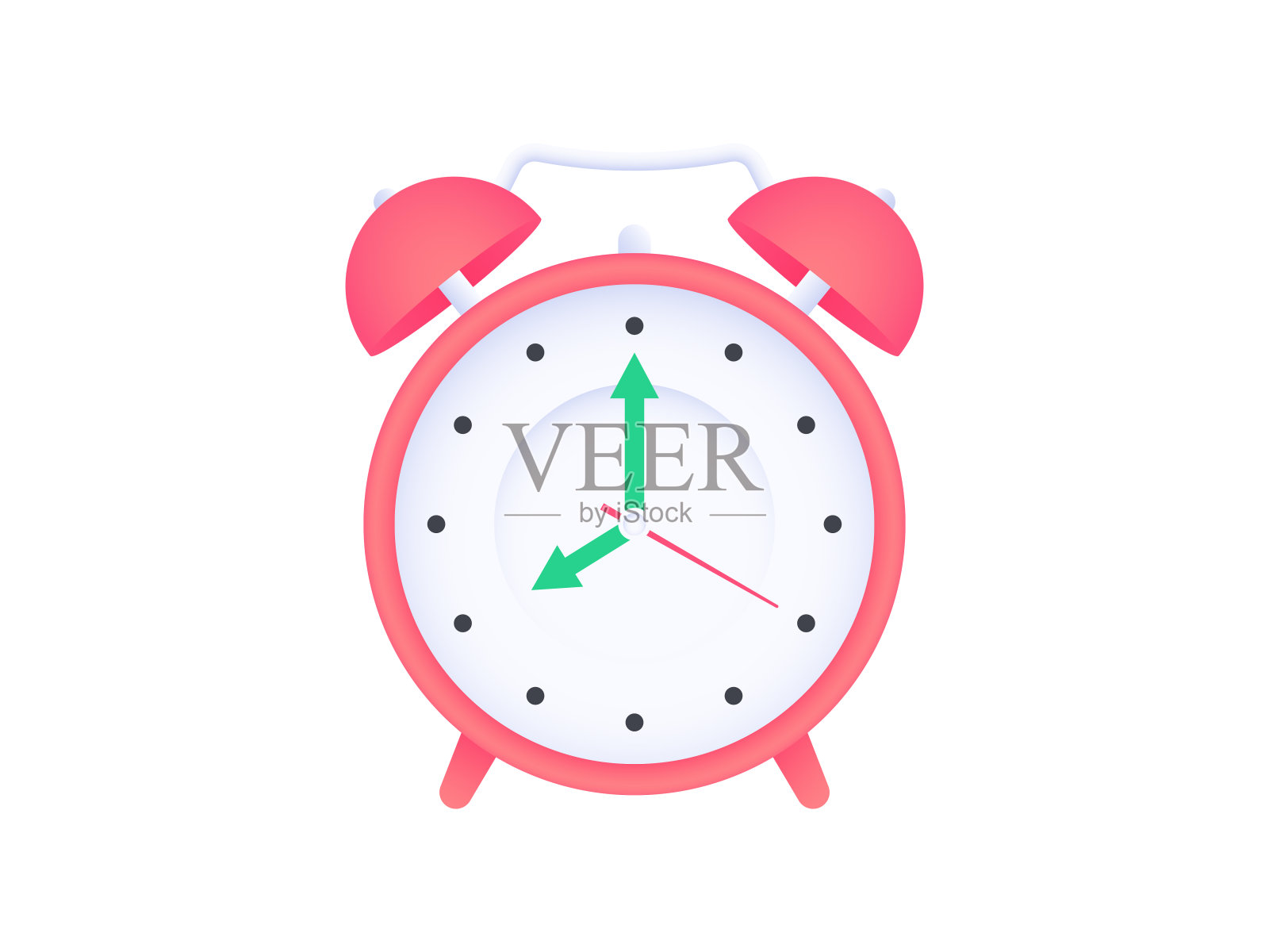 红色闹钟图标插画图片素材