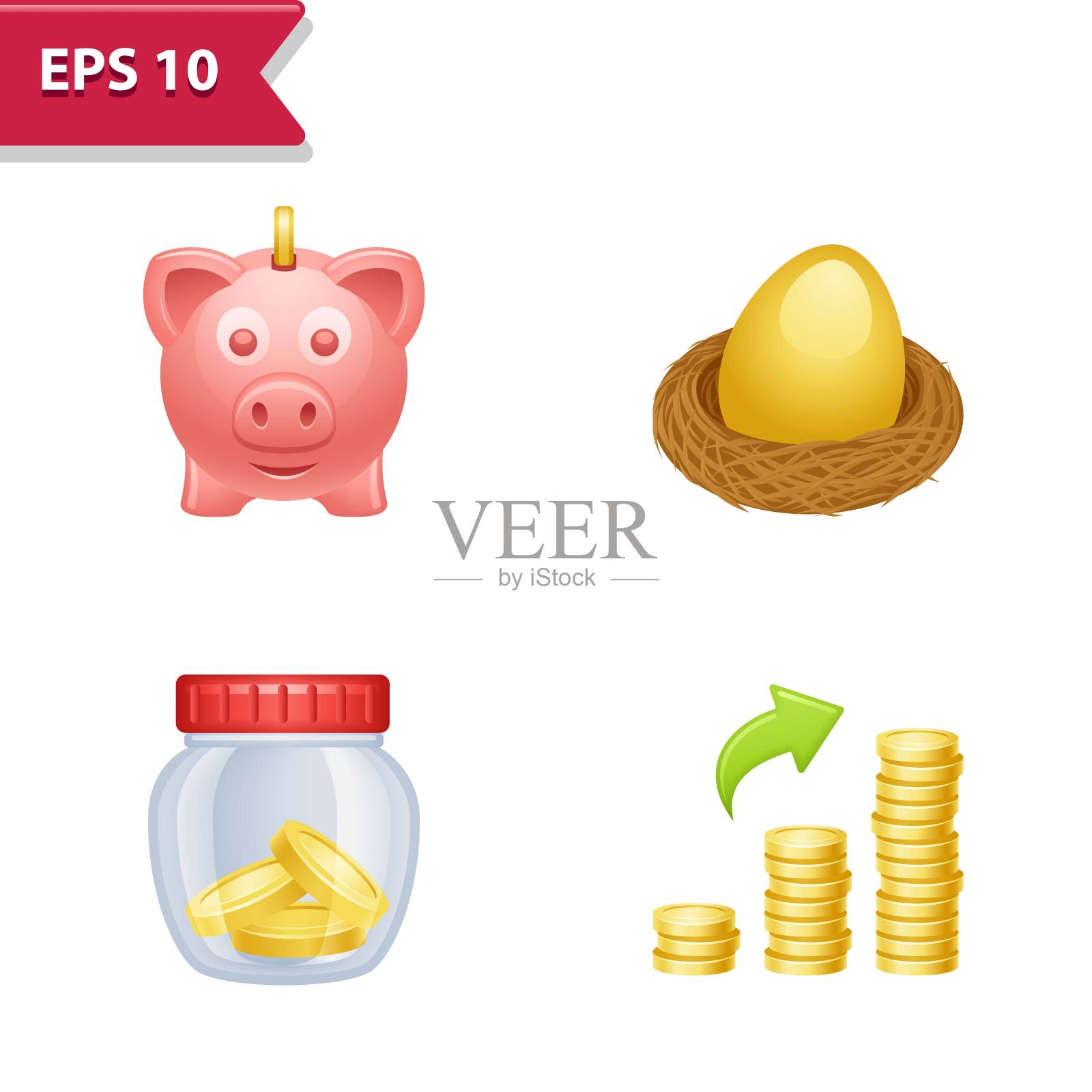 专业的，像素对齐图标在现实的颜色。图标素材