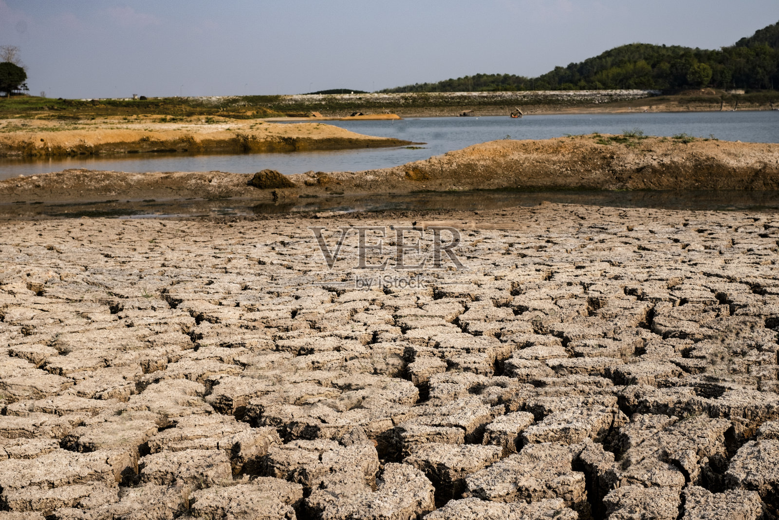干旱区土壤干裂景观照片摄影图片