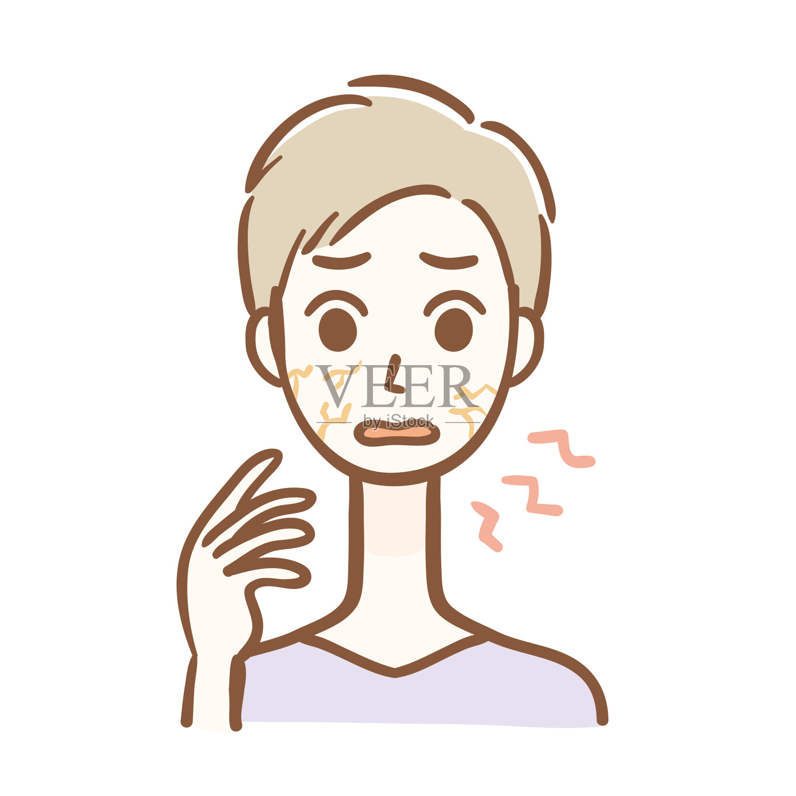 皮肤干燥的男人插画图片素材