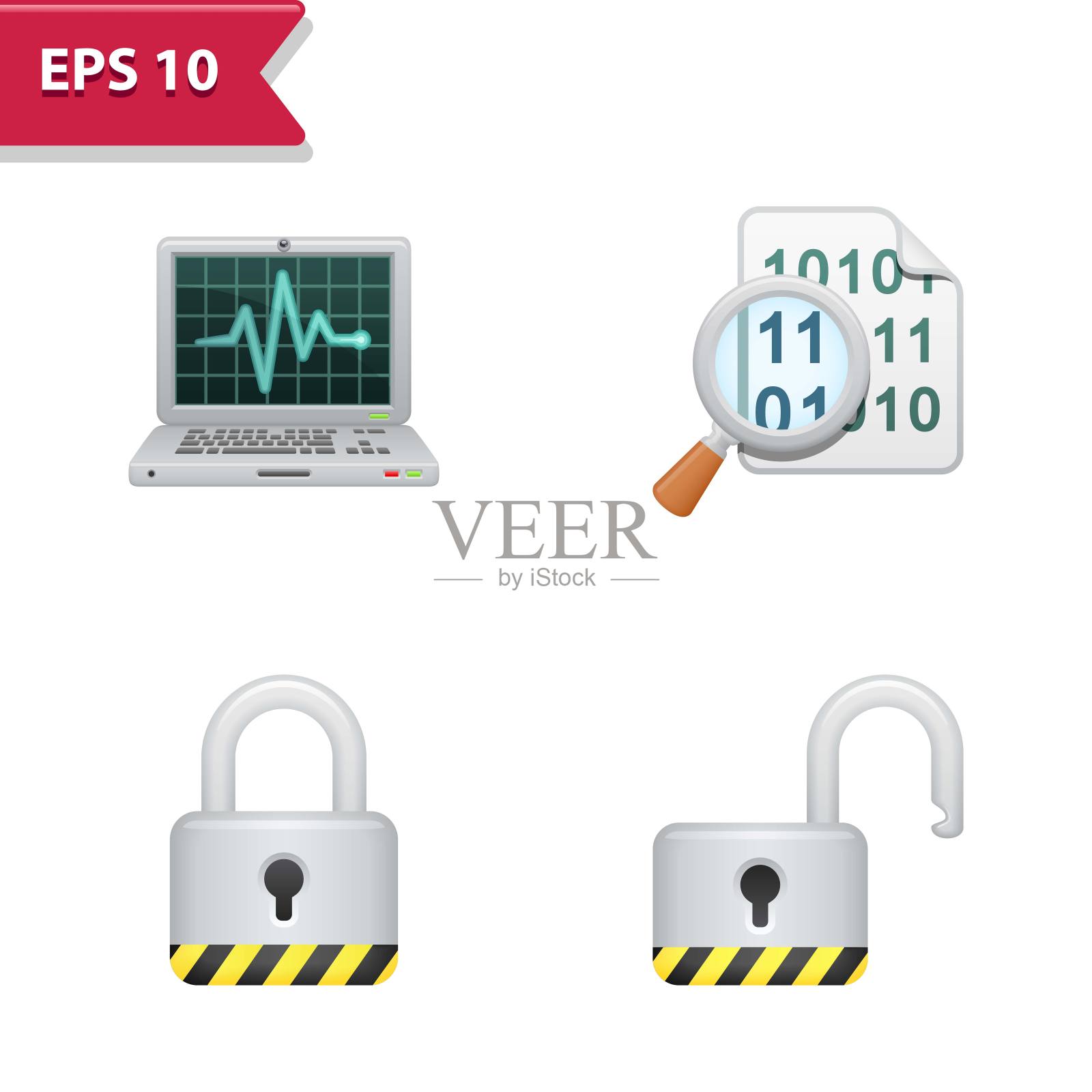 专业的，像素对齐图标在现实的颜色。图标素材