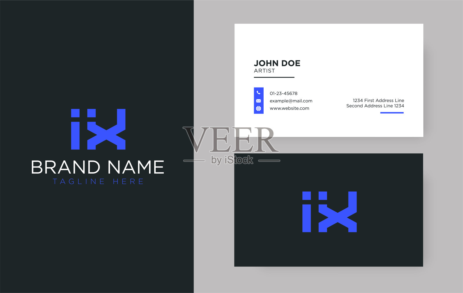 优质字母IX标志与一个优雅的企业标识模板插画图片素材