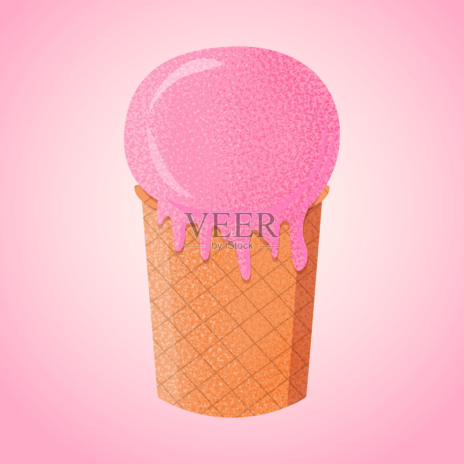 矢量图的冰淇淋。五彩缤纷的夏季食物。奶油甜的冰淇淋设计元素图片